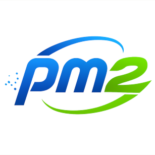 Logo pm2 berwarna hijau hutan